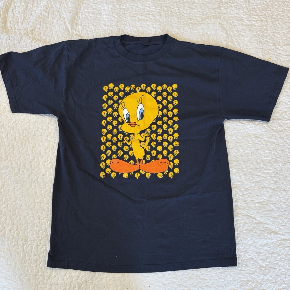 Vtg Tweety Bird Looney Tunes T-Shirt Size XL Y2k Zeep Double Side Graphic Nwot